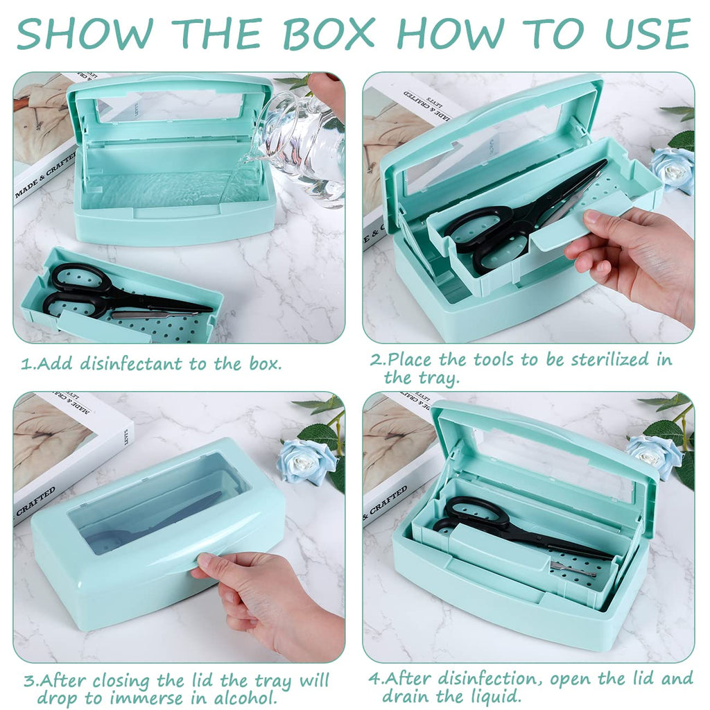 Barbicide Disinfectant Box Nail Art Tools Sanitizing Tray Disinfectant Container Nail Tool Sterilizer Box Plastic