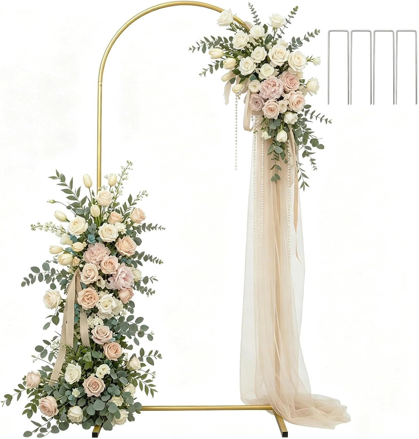 6 FT Wedding Arch Backdrop Stand, Balloon Arch Stand for Wedding Ceremony