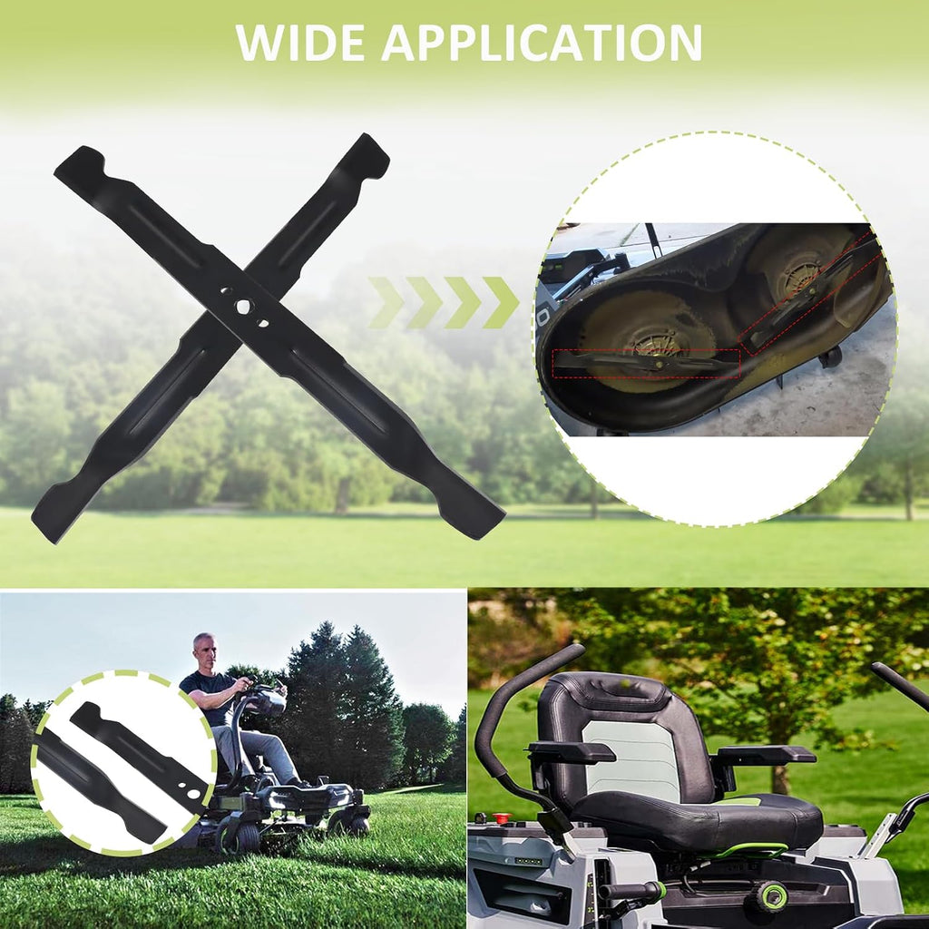 AB4200D Mower Blade Set Compatible with EGGO Power+ 42”Z6 Zero Turn Riding Mower Models ZT4204L, 2 Pack 21 Inch Mulch
