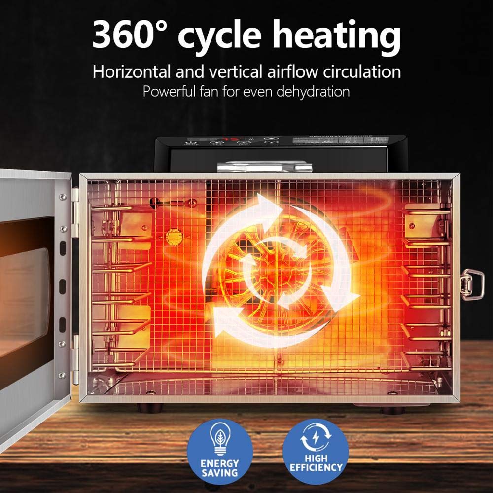 6 Trays Food Dehydrator Fruit Drying Machine Dryer for Vegetables Dried Meat Stainless