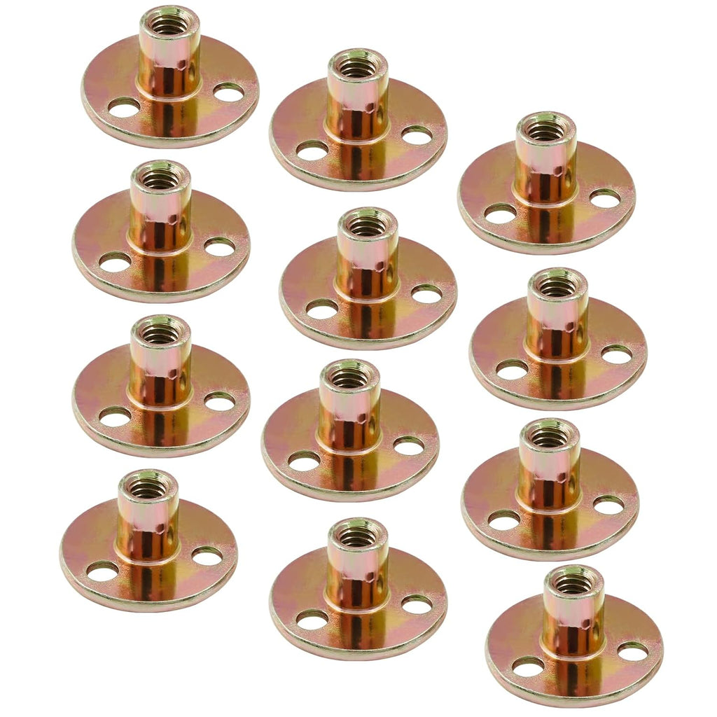 Hordion 12Pcs 5/16"-18 Carbon Steel T Nuts, Round Base Plate Nut
