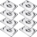 8 Pcs 1/6 Sixth Size Stainless Steel Hotel Steam Table Pan Lids