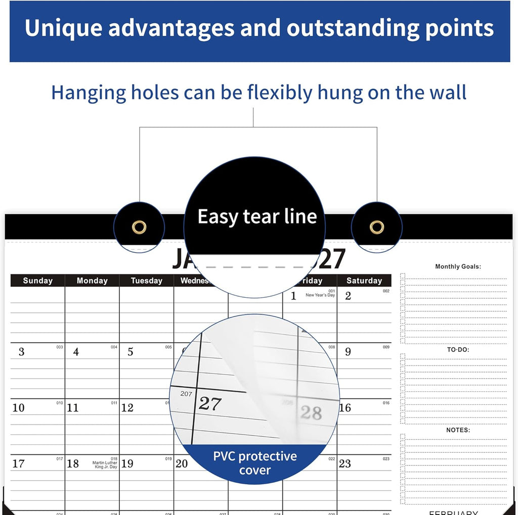 Desk Calendar 2026-2027,July 2026 to December 2027, Desk calendar 2026-2027 with to-do list,2027 Calendar 18