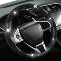 Diamond Bling Car Steering Wheel Cover with Crystal Rhinestones,3PCS Segmented Steering Wheel Protector,Universal for