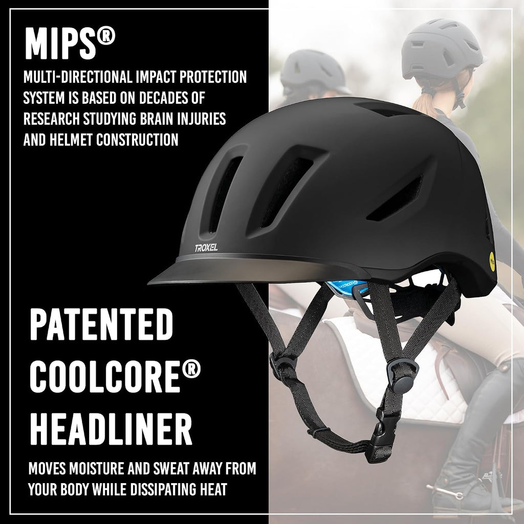 Terrain MIPS Cooling Horse Riding Helmet, Low-Profile, Micro-Adjustable Design, Horseback Riding Gear, Large