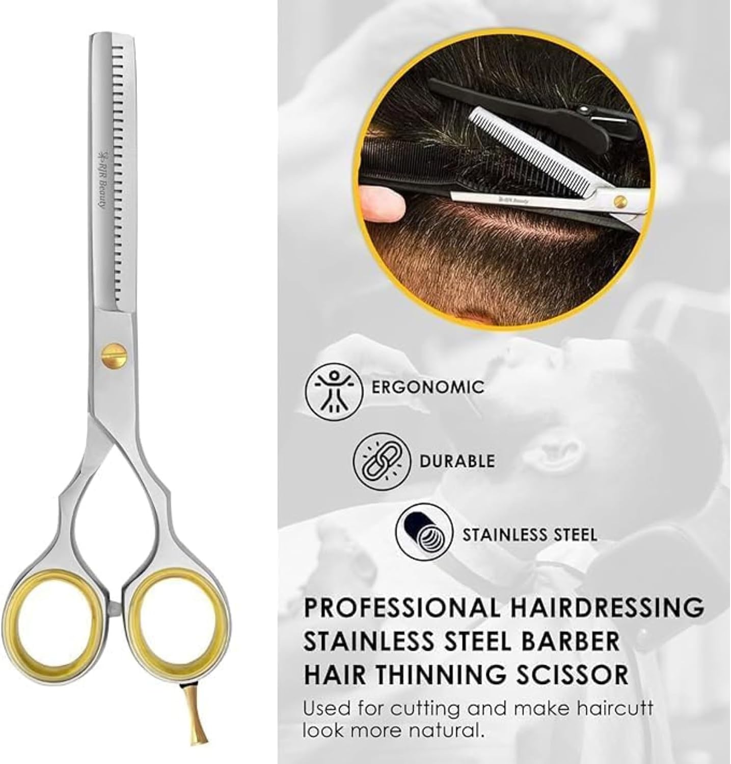 RJR Hair Thinning Scissors Set – Professional Thinning Shears with Comb & Safety Pouch, Japanese Stainless Steel