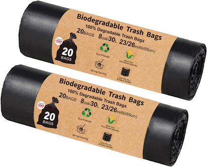 Compostable Camping Toilet Bags - 40 Count, 8 Gallon, 30 Liter, Portable Toilet Replacement Bags for Outdoors