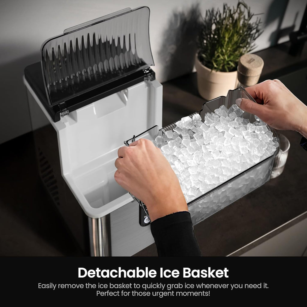 Nugget Ice Maker Countertop, 35 lbs/Day, Stainless Steel