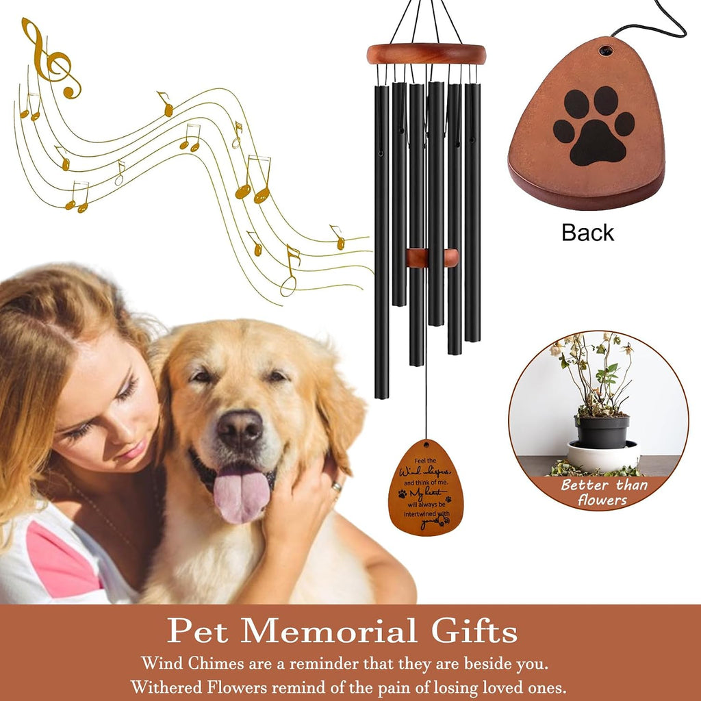 Dog Memorial Gifts for Loss of Dog, 26" Pet Memorial Wind Chime, Pet Loss Sympathy Gift, Pet Memorial Gifts for Dogs