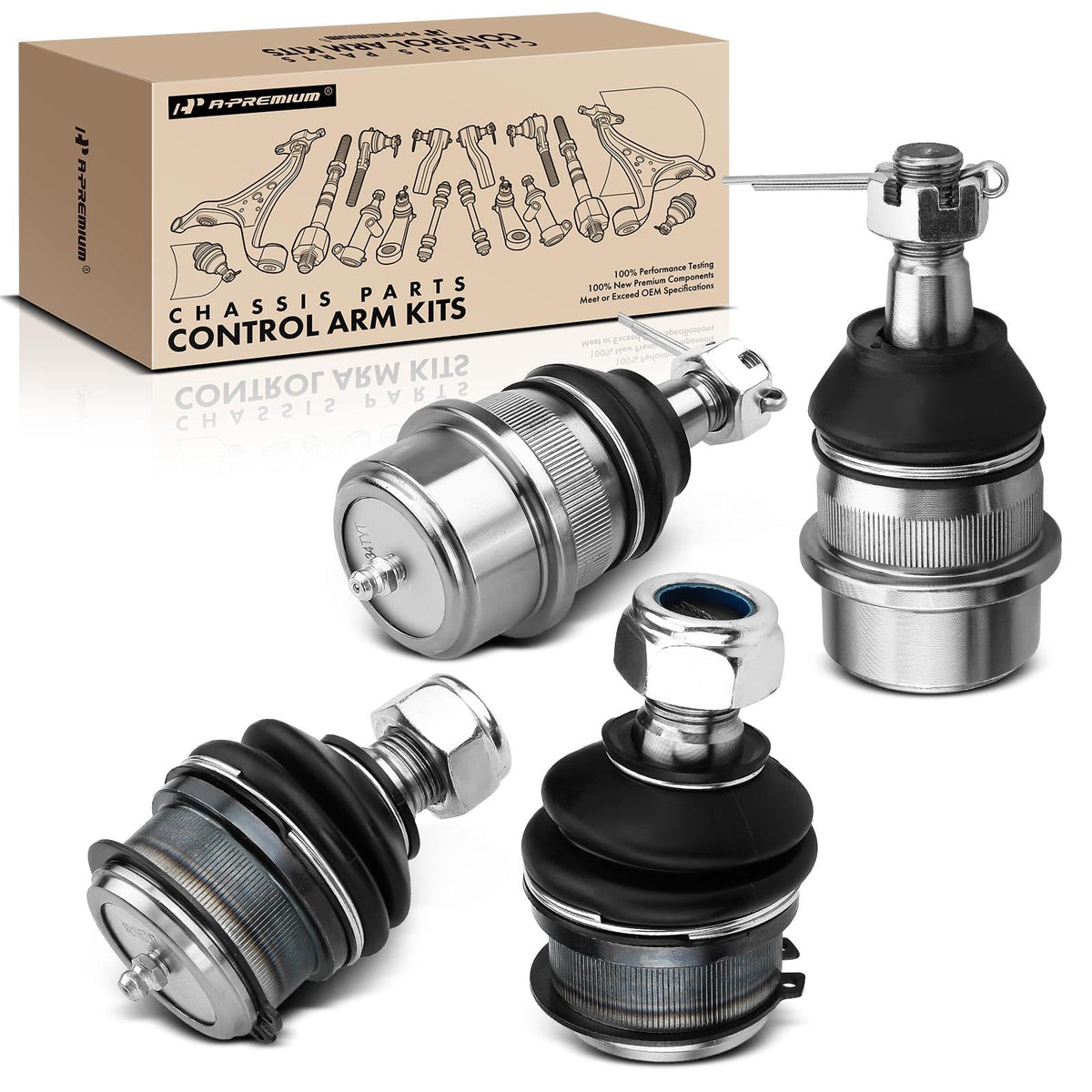 A-Premium Front Upper & Lower Ball Joint Kit, Compatible with Dodge