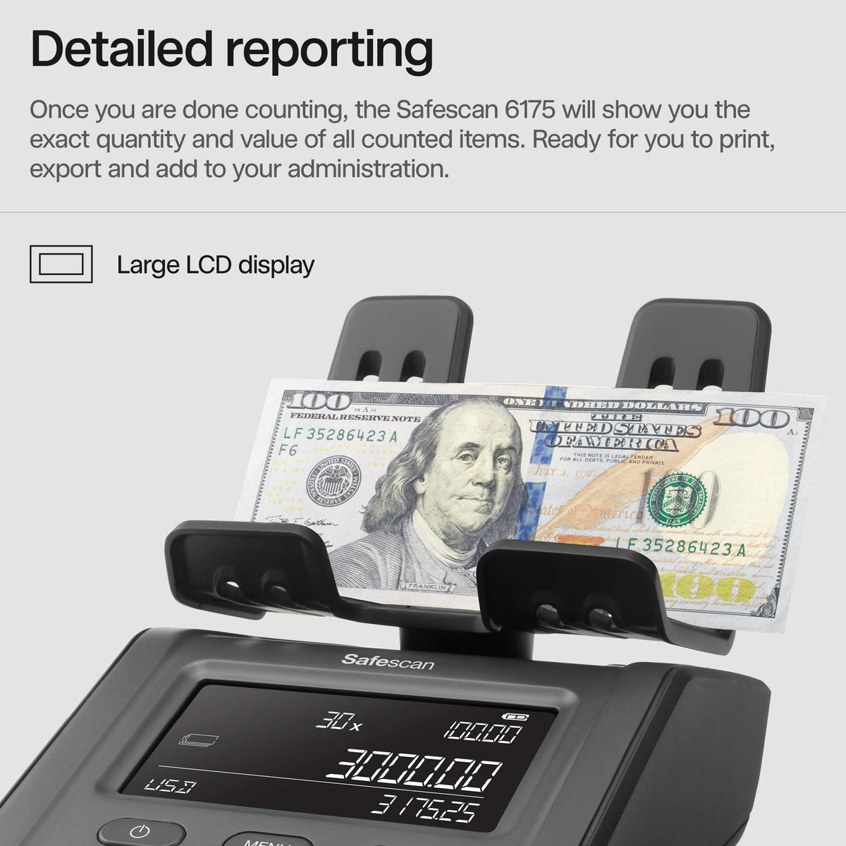 6175 Money Counter Scale for Fast Coin and Bill Counting