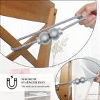 2Pcs Magnetic Curtain Tiebacks Modern Handmade Rope Curtain Tie Backs Grey