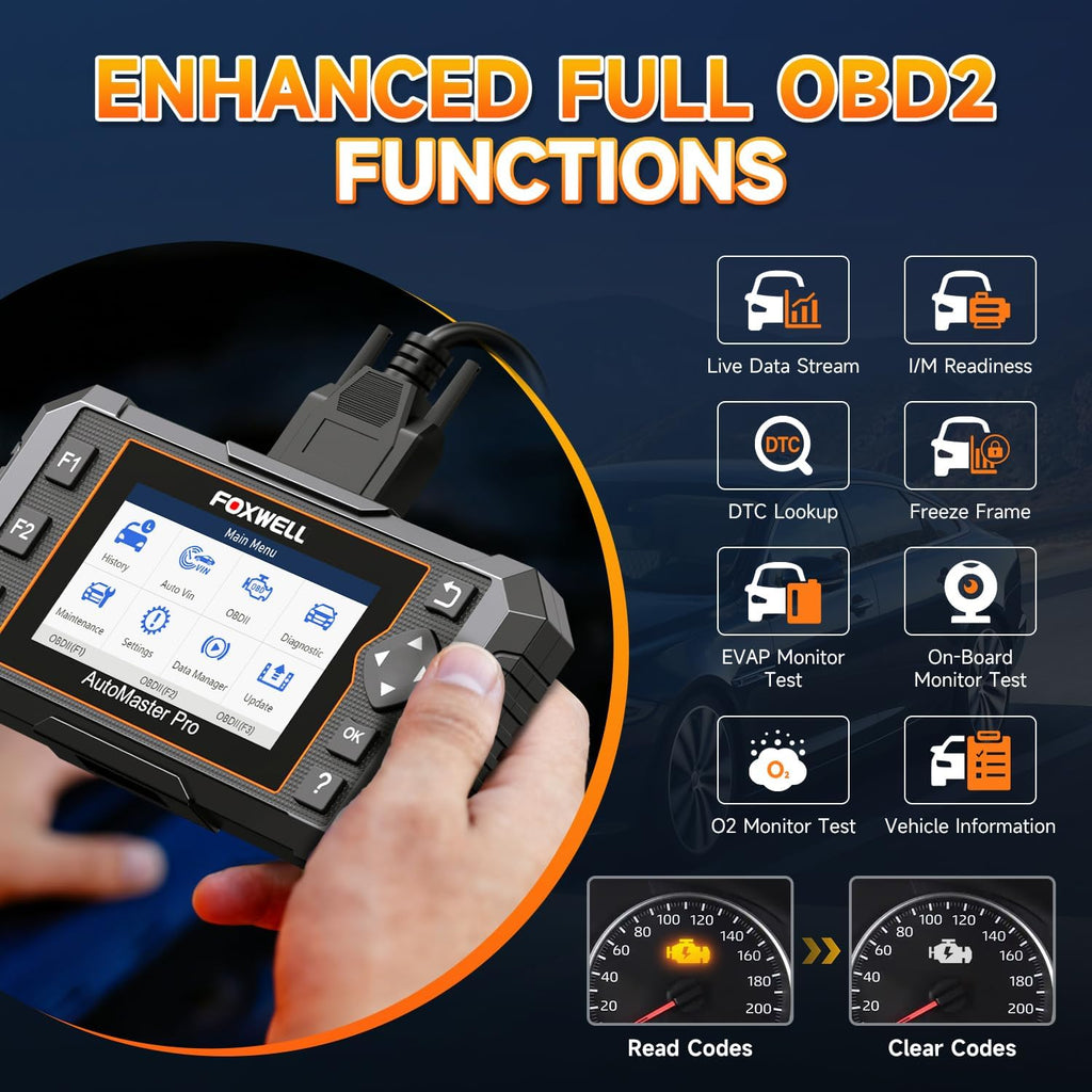 2026 FOXWELL NT614 Elite OBD2 Scanner, 4 Systems, 5 Resets Code Reader | Upgrade of NT604, ABS
