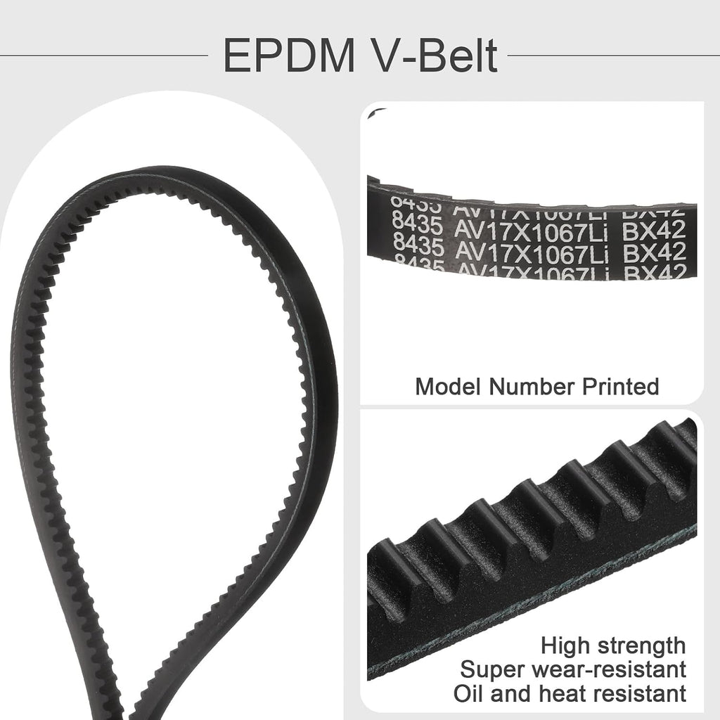 uxcell 2 Pcs BX42 EPDM V-Belt, Raw Edge Cogged Industrial Rubber V Belt 0.67" Width x 42" Inside Circumference