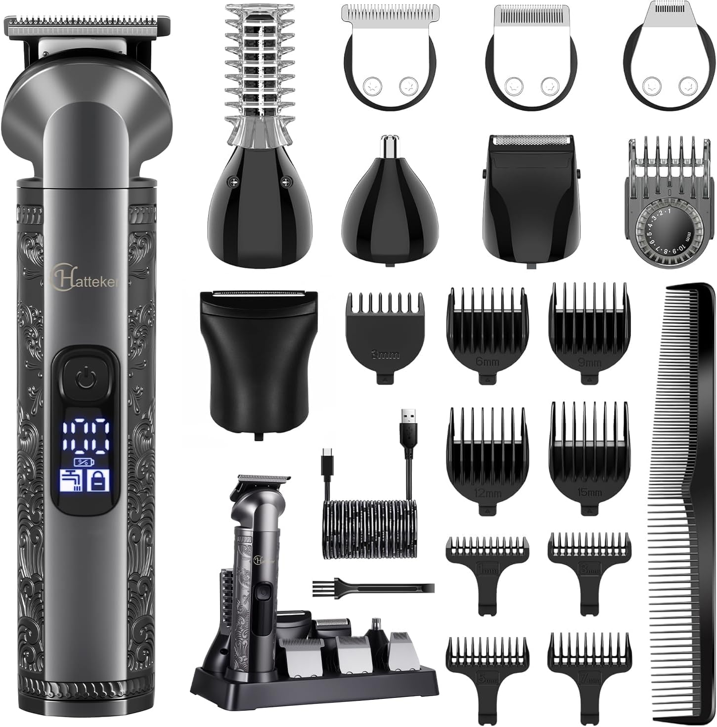 8-in-1 Multi-Functional Grooming Kit for Men Beard Trimmer for Men Hair Clipper Precision TrimmerNose Ear Trimmer