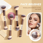 13 Pcs Foundation Makeup Brush Set With Bag, Make up Brushes, Double-End Multi Functional Makeup Brushes
