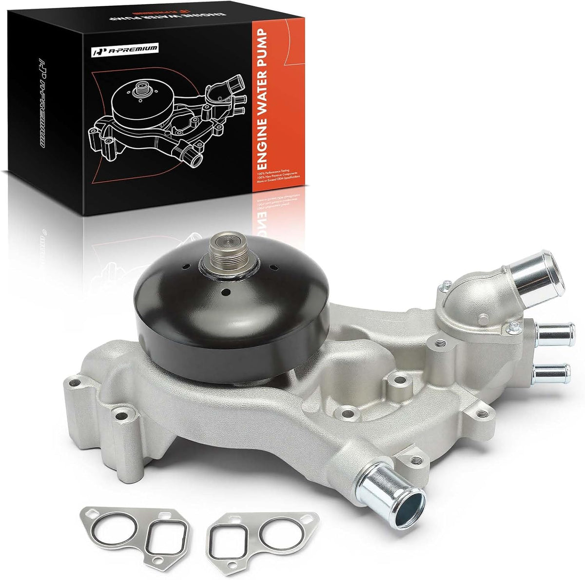 A-Premium Water Pump (W/ Thermostat) Compatible with Chevy, GMC, & Cadillac Models, 4.8L 5.3L 6.0L - Silverado, Tahoe, Suburban, Sierra, Yukon, H3 - Replace# AW6009 45002 252-901