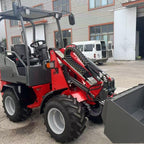 Full Electric Wheel Loader with Bucket, Compact Front End Loader, 1760 Lb Load Capacity Electric Wheel Skid Steer