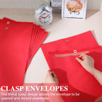40 Pcs Extra Large Mailing Clasp Envelopes 14 x 18 Inch, Red