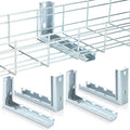 Zonon 4 Pcs 8" L Bracket for Wire Mesh Cable Tray, Wall Mount Zinc Plated
