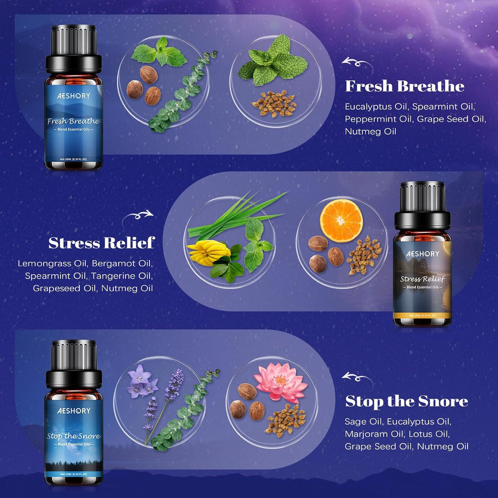 Sleep Essential Oils Set, Natural Essential Oil for Diffusers for Home,6 x 10ml Fragrance Oil Scented Oils, Deep