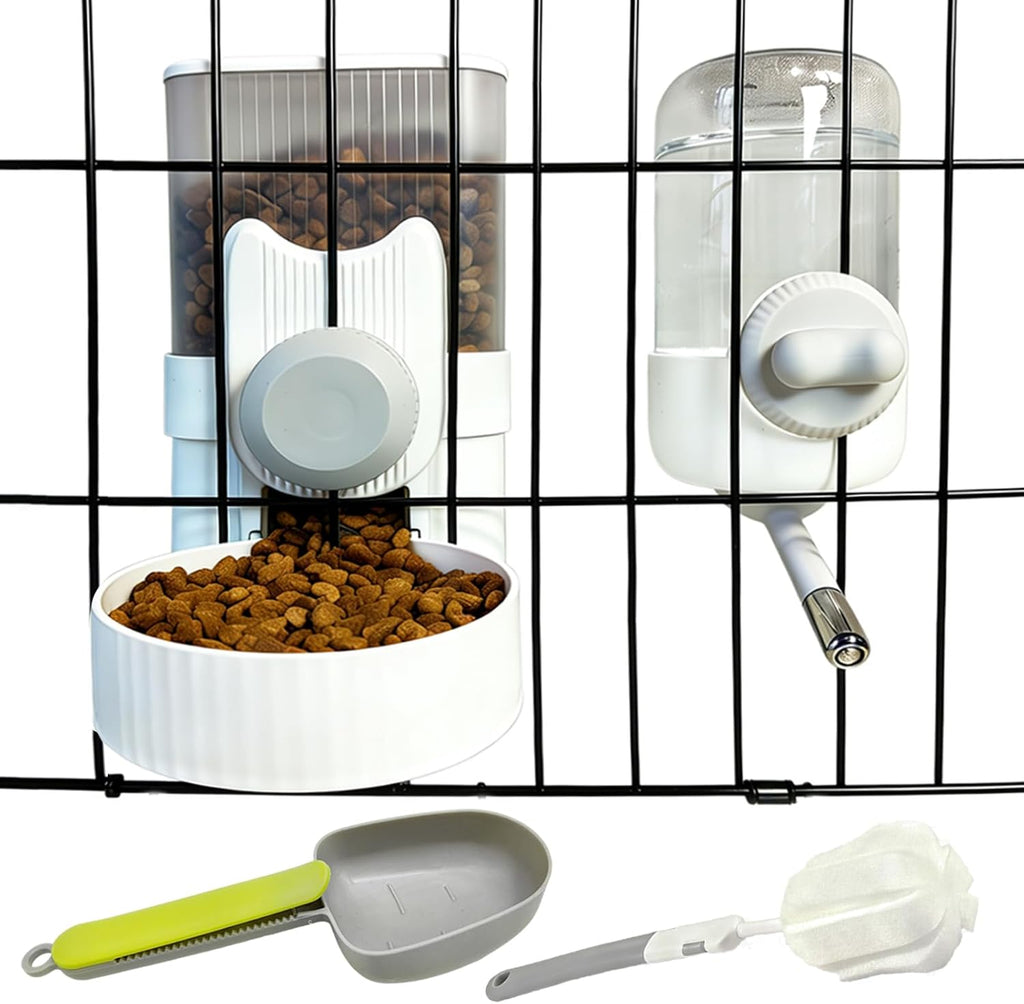 Rabbit Gravity Feeder Waterer Set Automatic Guinea Pig Food Water Dispenser Food Water Bowl Feeding Station for Puppy