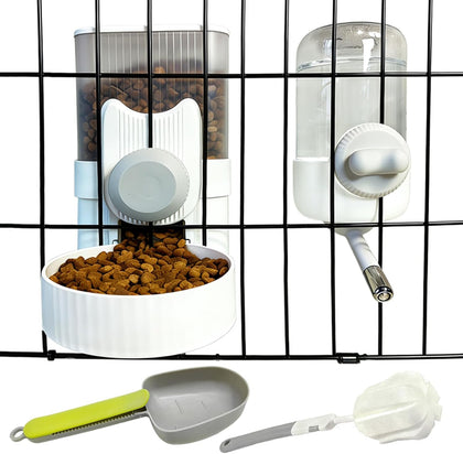 Rabbit Gravity Feeder Waterer Set Automatic Guinea Pig Food Water Dispenser Food Water Bowl Feeding Station for Puppy
