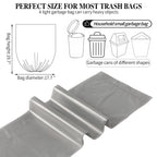 5 Rolls Small Trash Bags - 200 Counts 4 Gallon Small Garbage Bags (Silver)