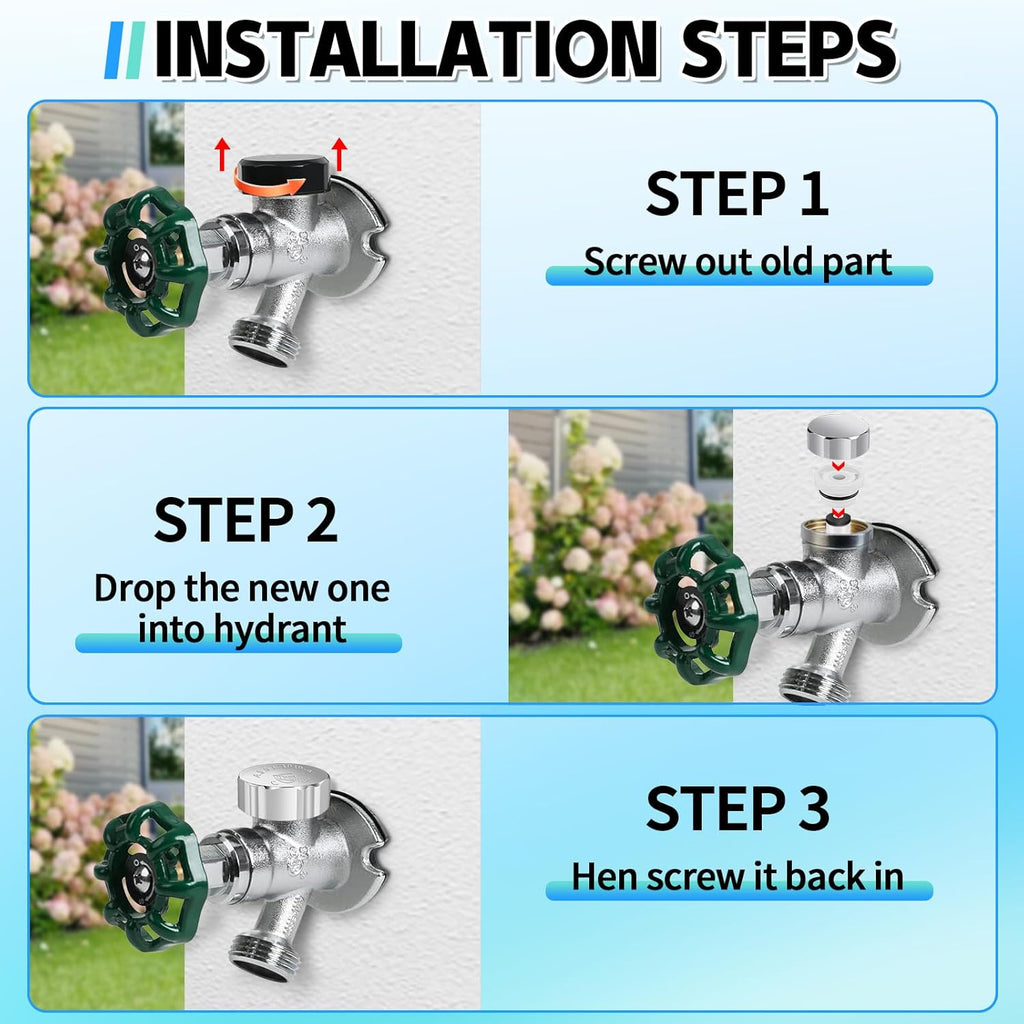 Chrome Outdoor Faucet Repair Kit, ASSE 1019-A Vacuum Breaker Outside Faucet Repair Kit, Hose Bib Spigot Repair Kit