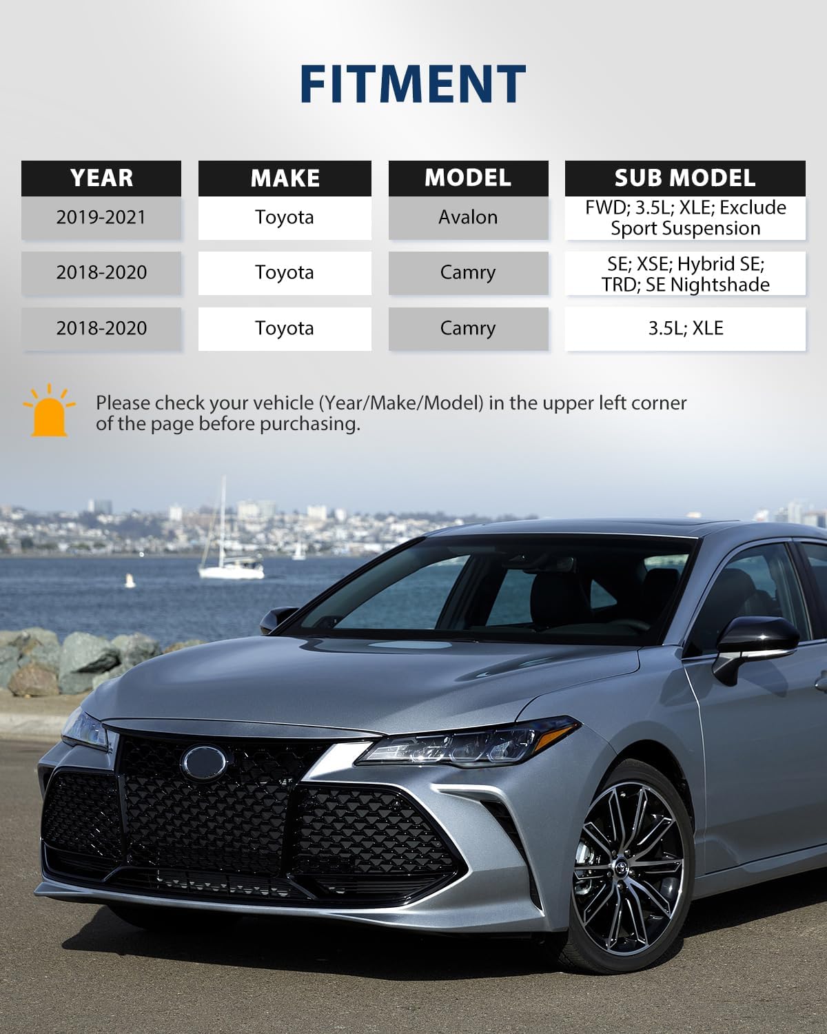 2Pc Struts & Shocks Fit for Toyota Camry 2018-2020 Avalon 2019-2021