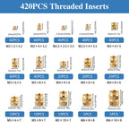 420 Pcs Brass Threaded Inserts for 3D Printing, M2 M2.5 M3 M4 M5 M6