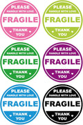 2 inch 300 PCS 6 Color Fragile Stickers for Shipping