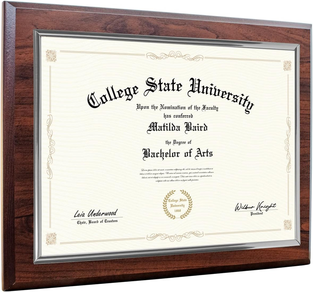 Certificate Frame Plaque, Diploma Frame, 8.5 x 11 Slide In | PlaqueMaker Certificate Plaque Award Frame 8.5 x 11