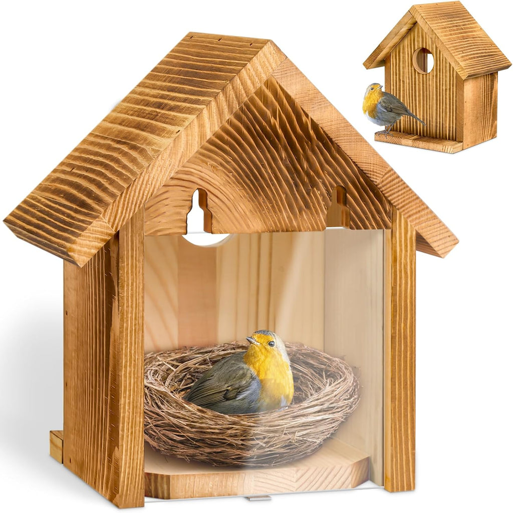 Window Bluebird House for Outside, Birdhouses with Weather Treated