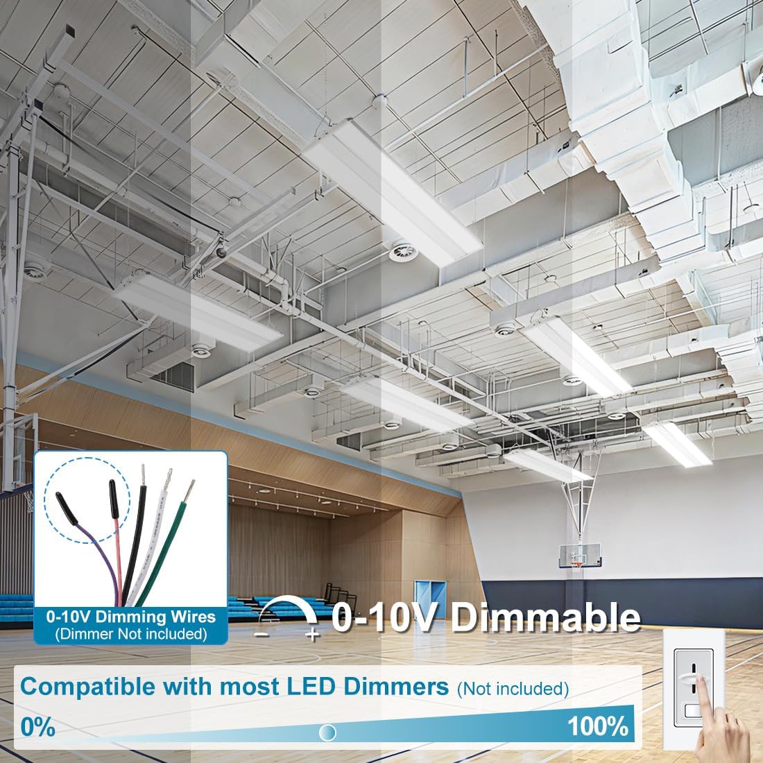 High Bay LED Shop Light 300W/240W/200W Adjustable 39000LM 2Pack