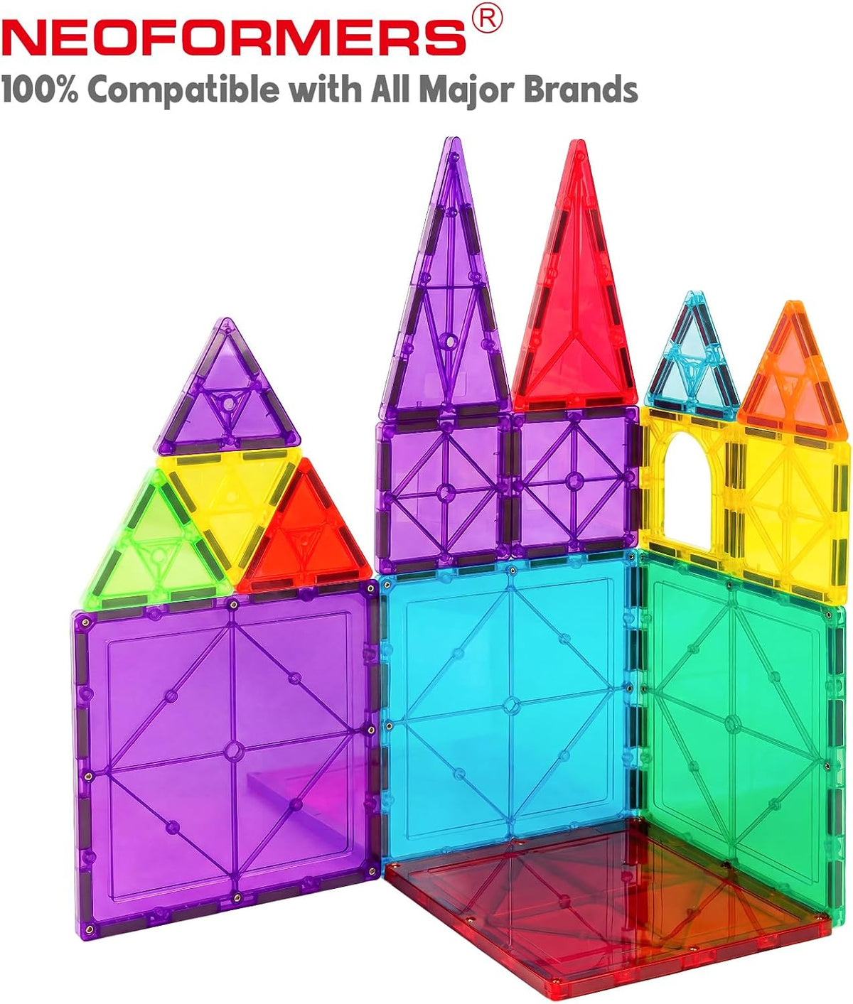 Large Magnetic Tiles 12PCS Square Magnetic Tiles Expansion Pack