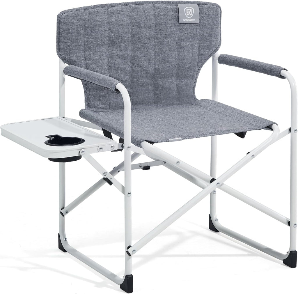Kids Directors Chair with Side Table, Padded Kids Folding Camping Chair Outdoor with Safety Lock, Lightweight