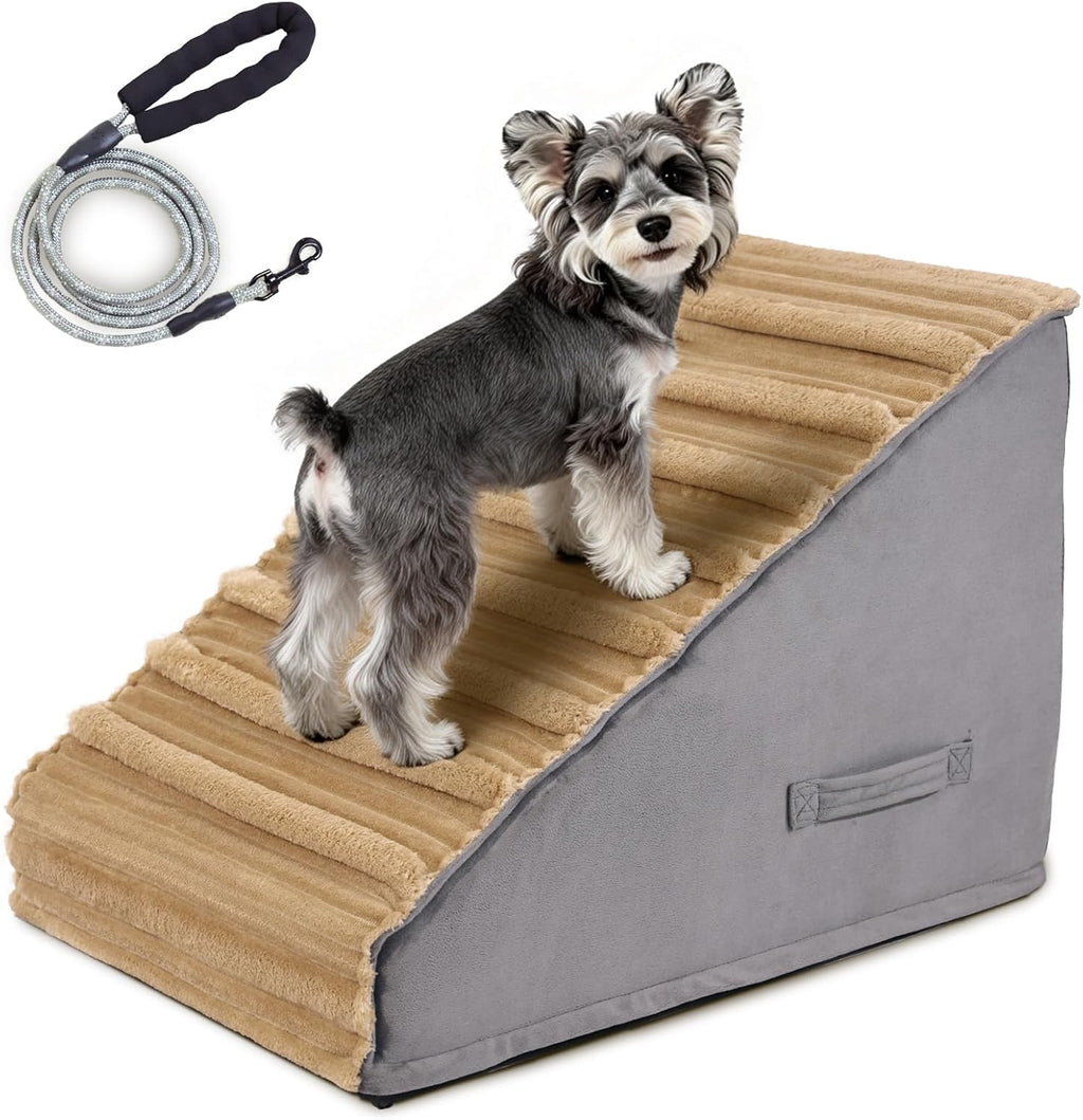 Dog Stairs for Small Dogs, 3-Step Pet Stairs with Non-Slip Bottom,Indoor Pet Steps for Cats,Comfort, Durable Washable