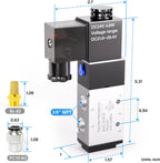 TAILONZ 3/8"NPT DC24V Solenoid Valve 2Position 5Way Junction Box 4V310-10