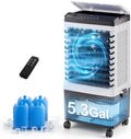 1800 CFM Swamp Cooler, Evaporative Air Cooler with 5.3 Gal Detachable Water Tank, 4 Ice Packs, 3-in-1 Portable AC
