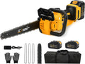 12" Electric Chainsaw Cordless, 20V Battery Powered Cordless Chain Saw, Chainsaw with 2 x 4.0Ah Lithium ion Battery