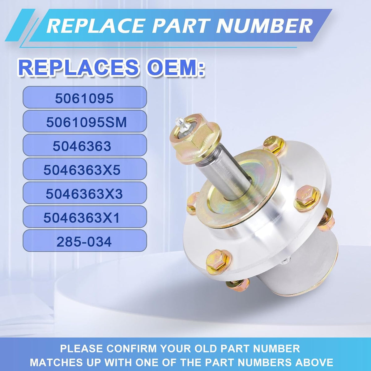 48" 52" 61" Deck Zero Turn Mower Spindle Fit for Ferris IS700Z 1000Z IS1500Z IS600Z IS500Z Snapper Simplicity ZTR 500Z 550Z Colt ZT2148B Replaces OEM 5061095 5061095SM 5046363 5046363X3 3 Pack