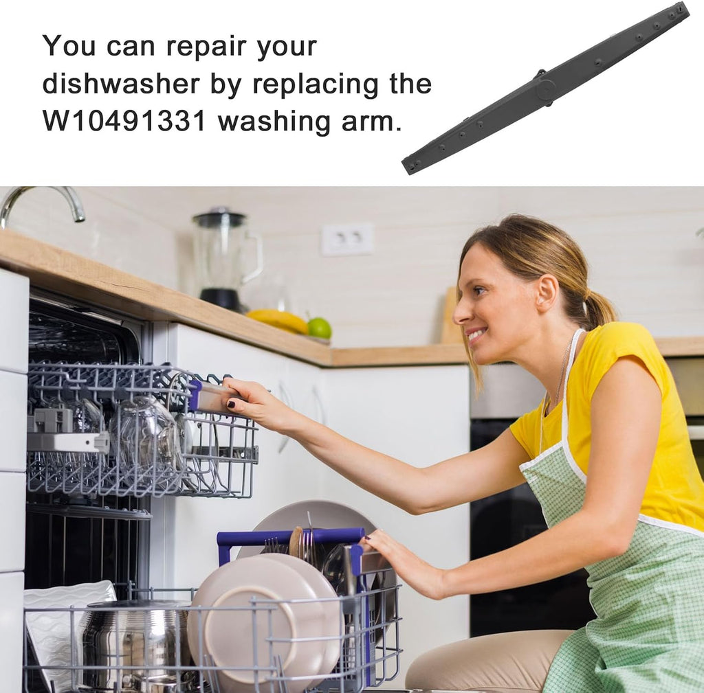 W10491331 Dishwasher Spray Arm Replacement Arm Compatible with Whirlpool, Amana, Ikea Dishwasher Parts Replaces WPW10491331, 2312843, PS11755592