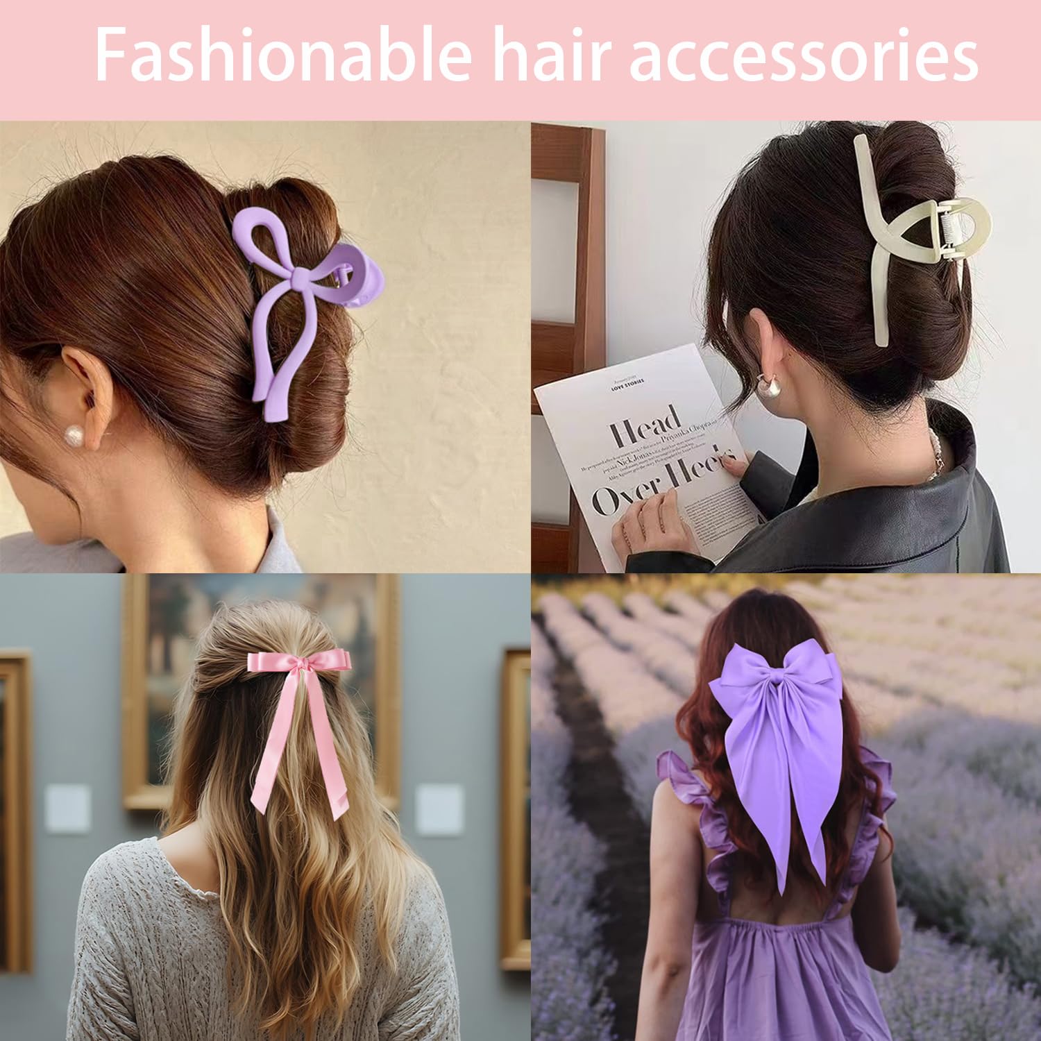 Spa Headband and Wristband Set Top Knotted Headbands Silky Satin Hair Bows Bows Hair Clip Big Hair Claw Clips