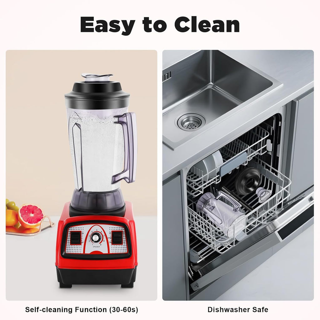 Commercial Blender, 2200W Countertop with 135oz Jar and 9 Speed Control