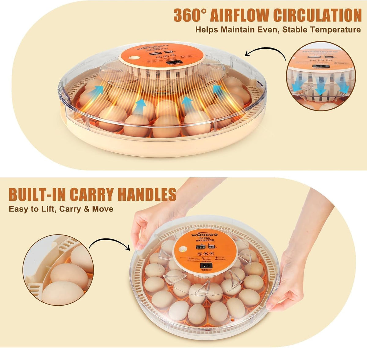 Serie II - 30 Egg Incubator for Experienced Hands-On Hatchers, Auto Egg Turn, Manual Humidity Control (Water Fill)