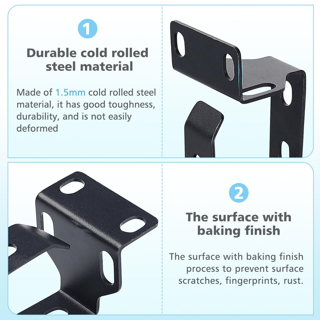 8 Pack Metallic Cable Manager D-Ring Hooks For Network Server Rack Cabinet, Cable Wire Management Bracket Mount Cords