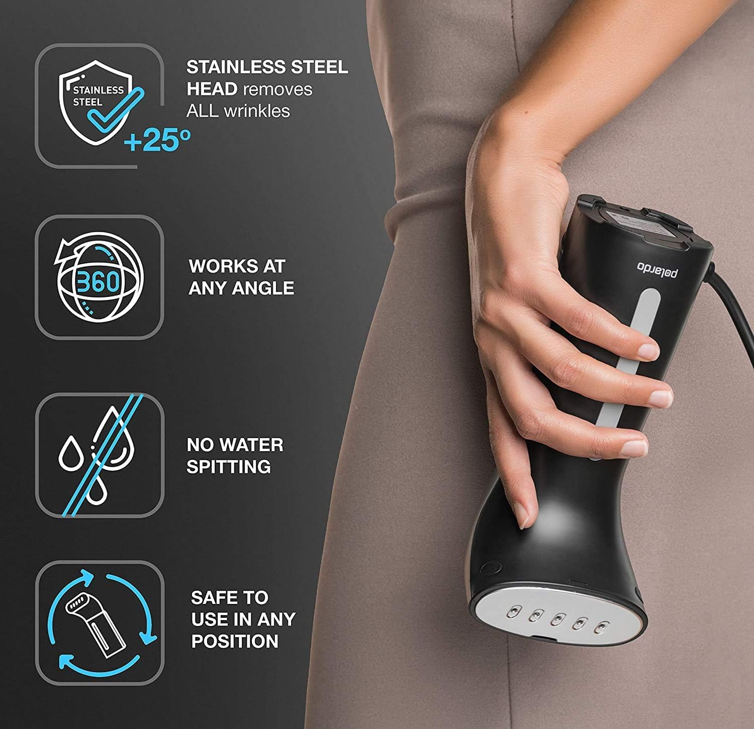 Travel Garment Steamer - Compact Portable Handheld Clothes Steamer with 360° Anti-Spill Technology, Professional