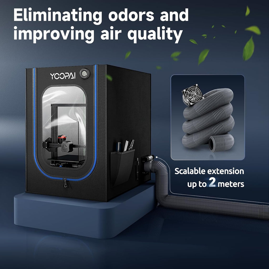 3D Printer Enclosure for Creality Ender 3 with Ventilation Kit & LED | Fireproof, dustproof 21.6"W × 25.6"D × 29.5"H