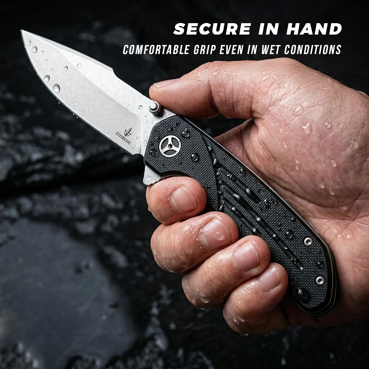 EDC Folding Pocket Knife with G10 Handle and 1.4116 Steel | 3.15" Stonewashed Blade, Lightweight Design for Work and